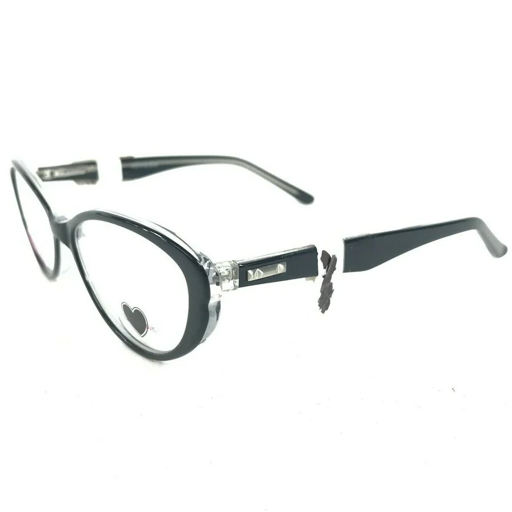 Truth & Love Eyeglasses Frames T & L 04 COL 90 Black Clear Cat Eye 52-16-135